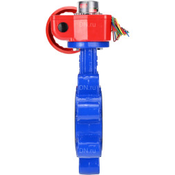 Затвор дисковый поворотный WBV1616N-2W-Fb-H Ду125 Ру16 LUG межфланцевый, корпус - чугун QT450, диск - чугун QT450, уплотнение - NBR, с редуктором HGBF RQN1-180Z