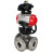 Кран шаровой BV3232P(4pc)-FP-3WL-F Ду20 Ру16 полнопроходной трехходовой, фланцевый, корпус - нержав.сталь SS316, пневмопривод PA-DA-052 двойн.действия, пневмораспределитель 4M310-08 AC220V, БКВ APL-410N EX и ручной дублер MON1-250-T26-ISO в Уфе