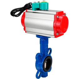 Затвор дисковый поворотный WBV1413E-2W-Fb-H Ду150 Ру16 корпус - чугун GGG50, диск - чугун GGG40, уплотнение - EPDM, с пневмоприводом PA-DA-105, пневмораспределителем 4M310-08 AC220V и магнитным переключателем ALS200D