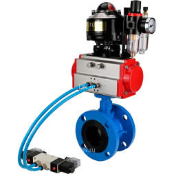 Затвор дисковый поворотный WBV1313E-2W-F-H Ду50 Ру16, корпус - чугун GGG40, диск - чугун GGG40, уплотнение - EPDM, с пневмоприводом PA-DA-105, пневмораспределителем 4M320-10 AC220V, БКВ APL-510N EX и БПВ AFC2000