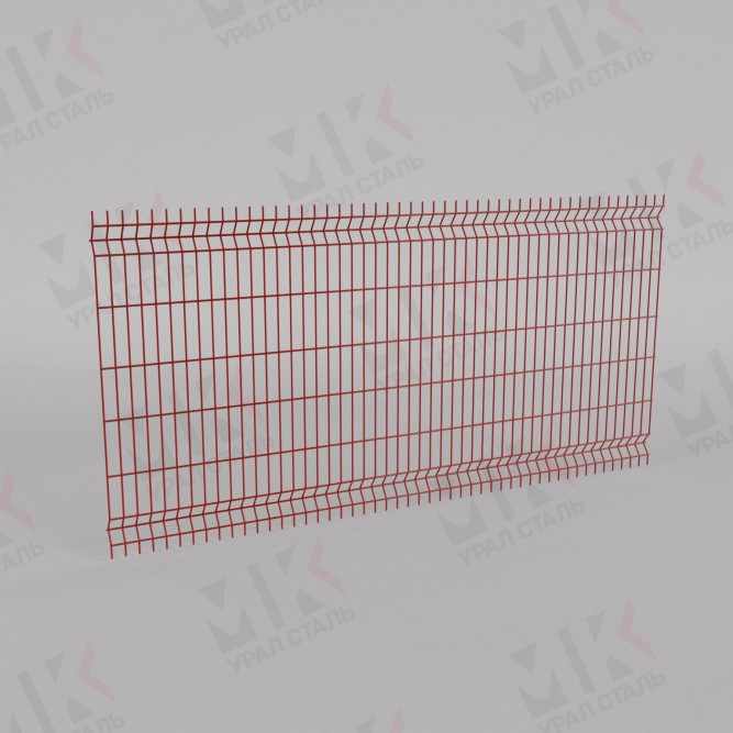 3Д забор красный (RAL 3032) 2500х2500х5 Medium в Уфе