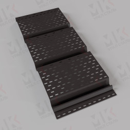 Софит металлический перфорированный 0,5 мм GreenCoat Pural BT, matt RAL 8019 серо-коричневый