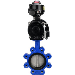 Затвор дисковый поворотный WBV1631E-2W-Fb-H Ду125 Ру16 LUG корпус - чугун QT450, диск - нержавеющая сталь 304, уплотнение - EPDM, с пневмоприводом PA-DA-105-1, пневмораспределителем 4M310-08 DC24V и БКВ APL-510N EX