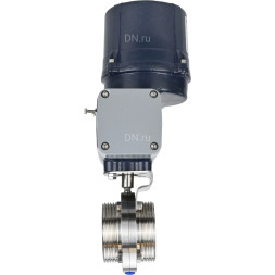 Затвор дисковый поворотный WBV3131S-2W-T-H Ду25 Ру10 резьбовой, корпус - пищевая нерж. сталь AISI 304, диск - нерж. сталь AISI 304, уплотнение - Silicon, с электроприводом четвертьоборотным QTSA-N-003EM-O0-220VAC с пружинным возвратом