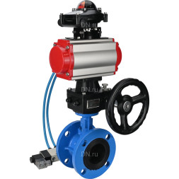 Затвор дисковый поворотный WBV1313E-2W-F-H Ду65 Ру16 фланцевый, корпус - чугун GGG40, диск - чугун GGG40, EPDM, с пневмоприводом PA-DA-105, пневмораспределителем 4V320-08 AC220V, БКВ APL-210N и дублером MON1-250-T26-ISO