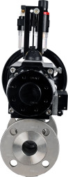 Кран шаровой BV3232P(3pc)-FP-F-ISO-H Ду65 Ру25, трехсоставной полнопроходной фланцевый, нержавеющая сталь SS316, уплотнение - PTFE, с пневмоприводом PA-DA-105-1 двойного действия, с пневмораспределителем 4M310-08 DC24V, с БПВ AFC2000