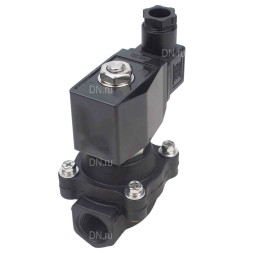 Клапан электромагнитный VS541-NT-NC-24VAC 1/2″ Ду15 Ру6 соленоидный двухходовой, резьбовой, корпус - полиамид PA66, уплотнение - NBR, нормально-закрытый, прямого действия, катушка - 24В AC