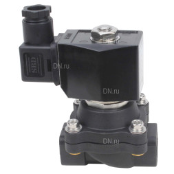 Клапан электромагнитный VS541-NT-NC-24VAC 1/2″ Ду15 Ру6 соленоидный двухходовой, резьбовой, корпус - полиамид PA66, уплотнение - NBR, нормально-закрытый, прямого действия, катушка - 24В AC