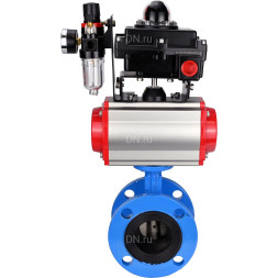 Затвор дисковый поворотный WBV1313E-2W-F-H Ду200 Ру16 фланцевый, корпус - чугун GGG40, диск - чугун GGG40, EPDM, с пневмоприводом PA-DA-140, пневмораспределителем 4M310-08 DC24V, БКВ APL-410N EX и БПВ AFC2000