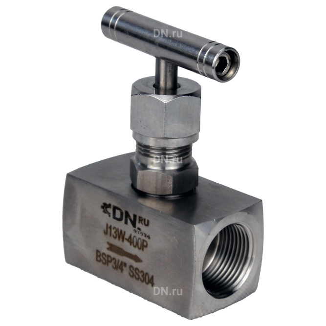 Клапан игольчатый VN3131M-T-Ht 1 1/4″ Ду32 Ру400 резьбовой, корпус - нержавеющая сталь 304, уплотнение - металл, с Т-образной рукояткой в Уфе