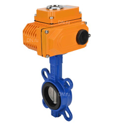 Затвор дисковый поворотный WBV1432N-2W-Fb-H Ду100 Ру16, корпус - чугун GGG50, диск - нержавеющая сталь 316L, уплотнение - NBR, с электроприводом QT-N-008EM-1-24VAC-У1