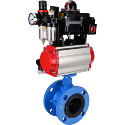 Затвор дисковый поворотный WBV1313E-2W-F-H Ду50 Ру16 фланцевый, корпус - чугун GGG40, диск - чугун GGG40, EPDM, с пневмоприводом PA-DA-105, пневмораспределителем 4M310-08 DC24V, БКВ APL-410N EX и БПВ AFC2000