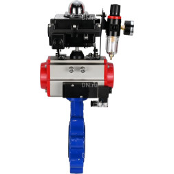 Затвор дисковый поворотный WBV1616E-2W-Fb-H Ду125 Ру16 LUG корпус - чугун QT450, диск - чугун QT450, уплотнение - EPDM, с пневмоприводом PA-DA-105, пневмораспределителем 4M310-08 DC24V, БКВ APL-410N EX и БПВ AFC2000