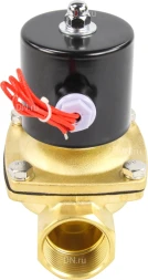 Клапан электромагнитный VS100-VT-NC-24VDC 1 1/4″ Ду32 Ру10, соленоидный двухходовой, корпус - латунь, уплотнение - Viton, резьбовой, нормально-закрытый, прямого действия, катушка - 24В