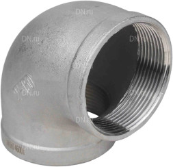 Отвод (уголок) ВР-ВР-316 1 1/2″ Ду40 Ру16 угол 90°, корпус - нержавеющая сталь 316, присоединение - внутренняя / внутренняя резьба