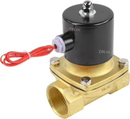 Клапан электромагнитный VS100-VT-NC-24VDC 1 1/2″ Ду40 Ру10, соленоидный двухходовой, корпус - латунь, уплотнение - Viton, резьбовой, нормально-закрытый, прямого действия, катушка - 24В