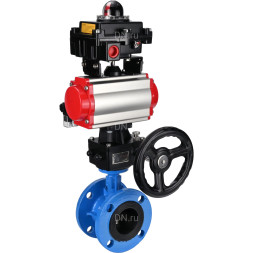 Затвор дисковый поворотный WBV1313E-2W-F-H Ду50 Ру16 фланцевый, корпус - чугун GGG40, диск - чугун GGG40, EPDM, с пневмоприводом PA-DA-105, пневмораспределителем 4M310-08 AC220V, БКВ APL-410N EX и ручным дублером MON1-250-T26-ISO