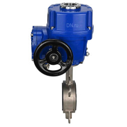 Затвор дисковый поворотный WBV3232P-2W-Fb-H Ду150 Ру16, корпус - нержавеющая сталь 316L, диск - нержавеющая сталь 316L, уплотнение - PTFE, с электроприводом QT-N-040M-O2-380VAC-У1 380В