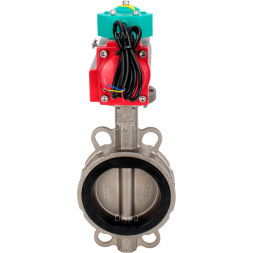 Затвор дисковый поворотный WBV3232N-2W-Fb-H Ду40 Ру16 корпус - нержавеющая сталь 316L, диск - нержавеющая сталь 316L, уплотнение - NBR, с пневмоприводом PA-DA-065 и магнитным переключателем ALS200D