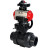 Кран шаровой BV4242E-FP-GRM-ISO Дн100 Ру10 полнопроходной, корпус - НПВХ, шар - НПВХ, уплотнение - EPDM, с пневмоприводом PA-DA-065, пневмораспределителем 4M310-08 DC24V, ручным дублером MON1-250-T26-ISO и БКВ APL-210N в Уфе