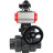Кран шаровой BV4242E-FP-GRM-ISO Дн100 Ру10 полнопроходной, корпус - НПВХ, шар - НПВХ, уплотнение - EPDM, с пневмоприводом PA-DA-065, пневмораспределителем 4M310-08 DC24V, ручным дублером MON1-250-T26-ISO и БКВ APL-210N в Уфе