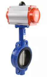 Затвор дисковый поворотный WBV1413E-2W-Fb-H Ду125 Ру16, корпус - чугун GGG50, диск - чугун GGG40, уплотнение - EPDM, с пневмоприводом PA-DA-105 двойного действия