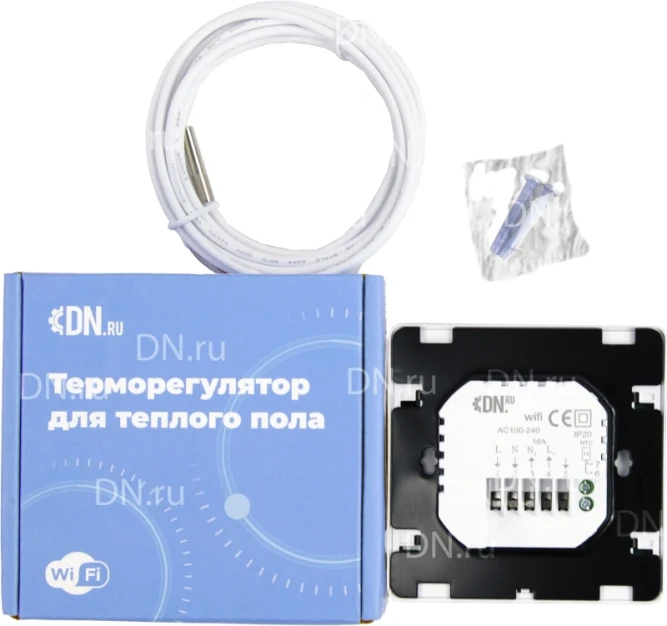 Терморегулятор для теплого пола T1-5SM-WF электронный программируемый с функцией Wi-Fi цвет серый в Уфе