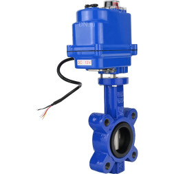 Затвор дисковый поворотный WBV1631N-2W-Fb-H Ду50 Ру16 LUG межфланцевый, корпус - чугун QT450, диск - нержавеющая сталь AISI 304, уплотнение - NBR, с электроприводом QT-N-003EM-O1-12VDC-У1 blue 12В