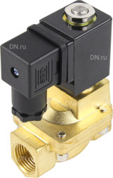 Клапан электромагнитный VS400-VT-NC-220VAC 3/8″ Ду10 Ру16, соленоидный двухходовой, корпус - латунь, уплотнение - Viton, резьбовой, нормально-закрытый, пилотный, катушка - 220В
