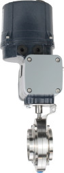 Затвор дисковый поворотный WBV3131E-2W-C-H Ду32 Ру10 кламповый, корпус - пищевая нержавеющая сталь AISI 304, диск - нержавеющая сталь AISI 304, уплотнение - EPDM, с электроприводом четвертьоборотным QTSA-N-003EM-O0-220VAC с пружинным возвратом