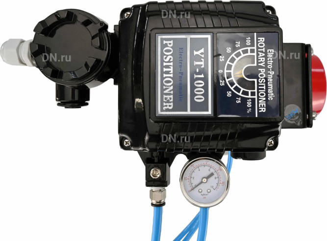 Кран шаровой BV3232P(4pc)-SP-3WL-T-ISO-H Ду20 Ру63 стандартнопроходной 3-ходовой, L-тип, нерж. сталь SS316, внутренняя резьба, PTFE, с пн.приводом PA-DA-052 двойного действия и электропневматич. позиционером YT-1000RSN без обратной связи в Уфе