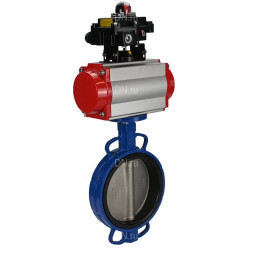 Затвор дисковый поворотный WBV1413E-2W-Fb-H Ду200 Ру16, корпус - чугун GGG50, диск - чугун GGG40, уплотнение - EPDM, с пневмоприводом PA-DA-130 двойного действия, пневмораспределителем 4M310-08 DC24V, БКВ APL-410N EX