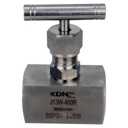 Клапан игольчатый VN3232M-T-Ht 1 1/2″ Ду40 Ру400 резьбовой, корпус - нержавеющая сталь 316, уплотнение - металл, с Т-образной рукояткой