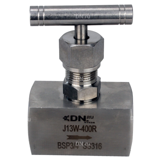 Клапан игольчатый VN3232M-T-Ht 1 1/2″ Ду40 Ру400 резьбовой, корпус - нержавеющая сталь 316, уплотнение - металл, с Т-образной рукояткой в Уфе