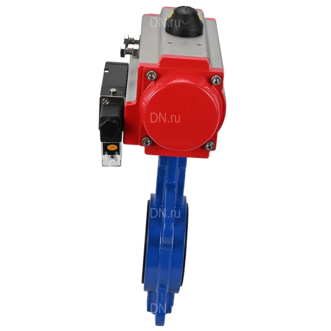 Затвор дисковый поворотный WBV1413E-2W-Fb-H Ду125 Ру16, корпус - чугун GGG50, диск - чугун GGG40, уплотнение - EPDM, с пневмоприводом PA-DA-105 и пневмораспределителем 4M310-08 AC220V в Уфе
