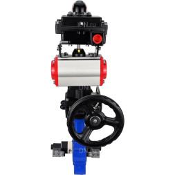 Затвор дисковый поворотный WBV1616E-2W-Fb-H Ду150 Ру16 LUG корпус - чугун QT450, диск - чугун QT450, уплотнение - EPDM, с пневмоприводом PA-DA-105, пневмораспределителем 4V320-10 AC220V, БКВ APL-410N EX и редуктором MON3-700-T38-ISO