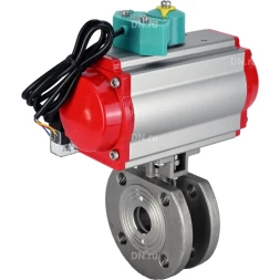 Кран шаровой BV3232P-FP-Fb-ISO-H Ду40 Ру16 полнопроходной, межфланцевый, корпус - нержавеющая сталь 316, уплотнение - PTFE, с пневмоприводом PA-DA-083, пневмораспределителем 4M310-08 AC220V и магнитным переключателем ALS200D