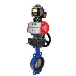 Затвор дисковый поворотный WBV1132N-2W-Fb-H Ду150 Ру16, корпус - чугун GG25, диск - нержавеющая сталь 316L, уплотнение - NBR, с пневмоприводом PA-DA-105 двойного действия, с БКВ APL-510N EX, с ручным дублером MON3-700-T38-ISO