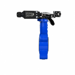 Затвор дисковый поворотный WBV1616N-2W-Fb-H Ду100 Ру16 LUG межфланцевый, корпус - чугун QT450, диск - чугун QT450, уплотнение - NBR, с рукояткой и двумя концевыми датчиками LS-103 250В