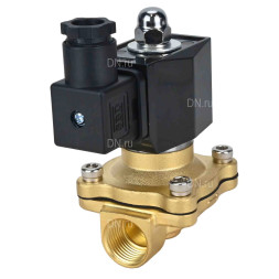 Клапан электромагнитный VS300-VT-NO-220VAC 1 1/2″ Ду40 Ру10, соленоидный двухходовой, корпус - латунь, уплотнение - Viton, резьбовой, нормально-открытый, прямого действия, катушка - 220В