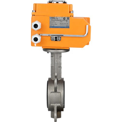 Затвор дисковый поворотный WBV3131V-2W-Fb-H Ду250 Ру16 межфланцевый, корпус - нержавеющая сталь 304, диск - нержавеющая сталь 304, уплотнение - VITON, с электроприводом QT-N-080EM-О1-380VAC-У1 3800В HARK