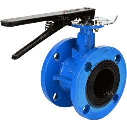 Затвор дисковый поворотный WBV1313E-2W-F-H Ду150 Ру16 фланцевый, корпус - чугун GGG40, диск - чугун GGG40, уплотнение - EPDM, с рукояткой, с ISO-фланцем F07, квадрат штока 14х14