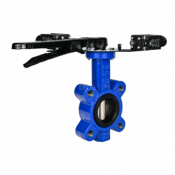 Затвор дисковый поворотный WBV1616N-2W-Fb-H Ду125 Ру16 LUG межфланцевый, корпус - чугун QT450, диск - чугун QT450, уплотнение - NBR, с рукояткой и двумя концевыми датчиками LS-103 250В