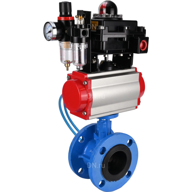 Затвор дисковый поворотный WBV1313E-2W-F-H Ду50 Ру16 фланцевый, корпус - чугун GGG40, диск - чугун GGG40, EPDM, с пневмоприводом PA-DA-105, пневмораспределителем 4V320-08 AC220V, БКВ APL-410N EX и БПВ AFC2000 в Уфе