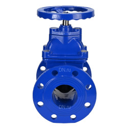Задвижка клиновая 30ч39р (аналог МЗВ) GVWN1414E-2W-F-S blue Ду150 Ру10/16 фланцевая, корпус - чугун GGG50, уплотнение - EPDM, со штурвалом и невыдвижным штоком, цвет - синий