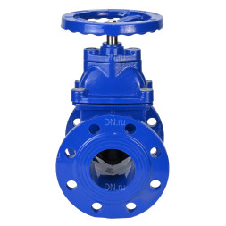 Задвижка клиновая 30ч39р (аналог МЗВ) GVWN1414E-2W-F-S blue Ду150 Ру10/16 фланцевая, корпус - чугун GGG50, уплотнение - EPDM, со штурвалом и невыдвижным штоком, цвет - синий