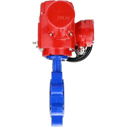 Затвор дисковый поворотный WBV1616E-2W-Fb-H Ду50 Ру16 LUG межфланцевый, корпус - чугун QT450, диск - чугун QT450, уплотнение - EPDM, с электроприводом QT-EX-005M-O2-380VAC-У1 с моментной муфтой и штурвалом