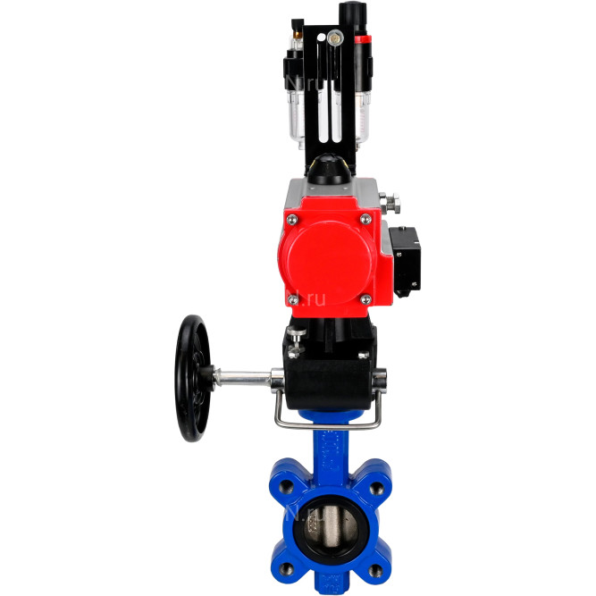 Затвор дисковый поворотный WBV1616E-2W-Fb-H Ду125 Ру16 LUG корпус - чугун QT450, диск - чугун QT450, уплотнение - EPDM, с пневмоприводом PA-DA-105, пневмораспределителем 4M310-08 DC24V, дублером MON3-700-T38-ISO и БПВ AFC2000 в Уфе