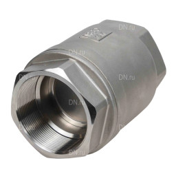 Клапан обратный VCS3232P-T 2″ 1/2 Ду65 Ру40 резьбовой, пружинный, корпус - нержавеющая сталь 316, диск - нержавеющая сталь 316, уплотнение - металл