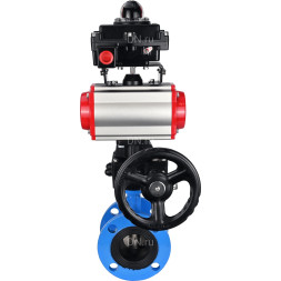 Затвор дисковый поворотный WBV1313E-2W-F-H Ду50 Ру16 фланцевый, корпус - чугун GGG40, диск - чугун GGG40, уплотнение - EPDM, с пневмоприводом PA-DA-105, БКВ APL-410N EX и ручным дублером MON1-250-T26-ISO